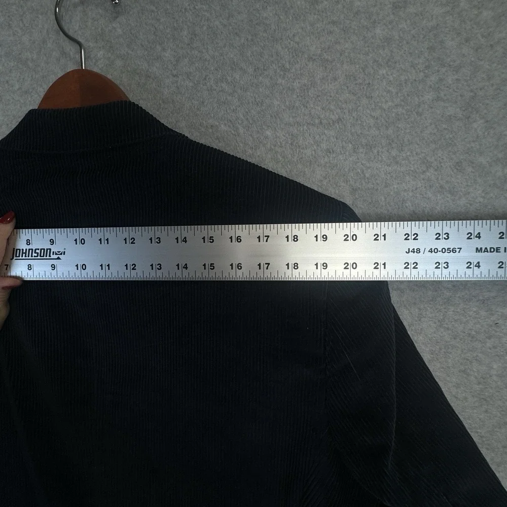Meeting Street 100%‎ Cotton Corduroy Blazer Navy Blue Size 44L Two-Button Jacket